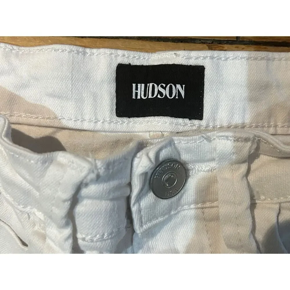 Hudson Girls Size 8 White Cuffed Shorts
